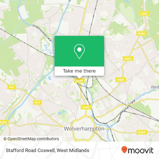 Stafford Road Coxwell, Park Village Wolverhampton map