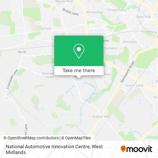 National Automotive Innovation Centre map