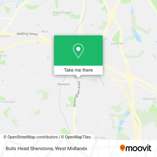 Bulls Head Shenstone map