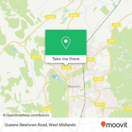 Queens Newtown Road, Great Malvern Great Malvern map