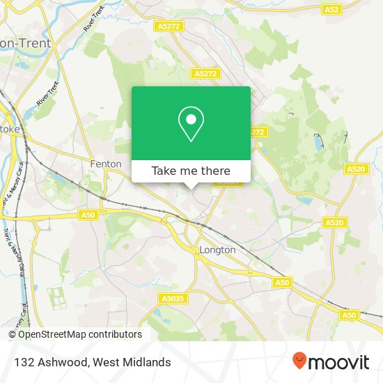 132 Ashwood, Longton Stoke-on-Trent map