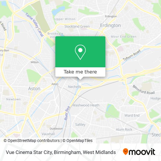 Vue Cinema Star City, Birmingham map