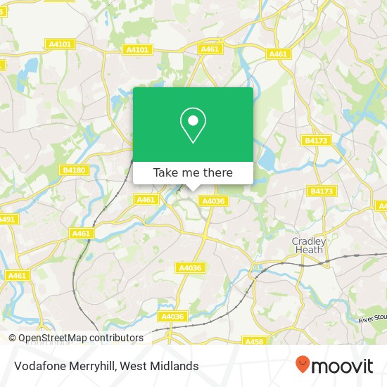 Vodafone Merryhill, Brierley Hill Brierley Hill map