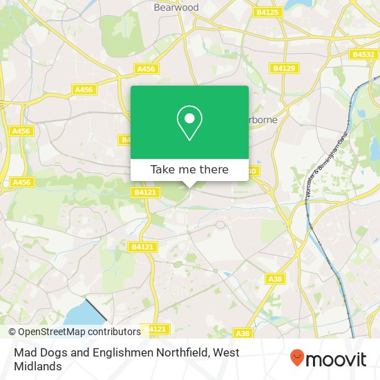 Mad Dogs and Englishmen Northfield, Northfield Road Harborne Birmingham B17 0 map