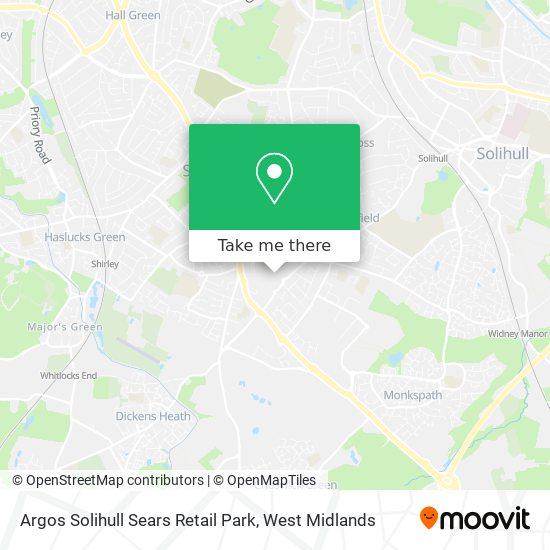 Argos Solihull Sears Retail Park map