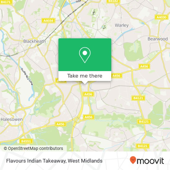 Flavours Indian Takeaway, 32 High Street Quinton Birmingham B32 1AG map