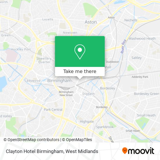 Clayton Hotel Birmingham map