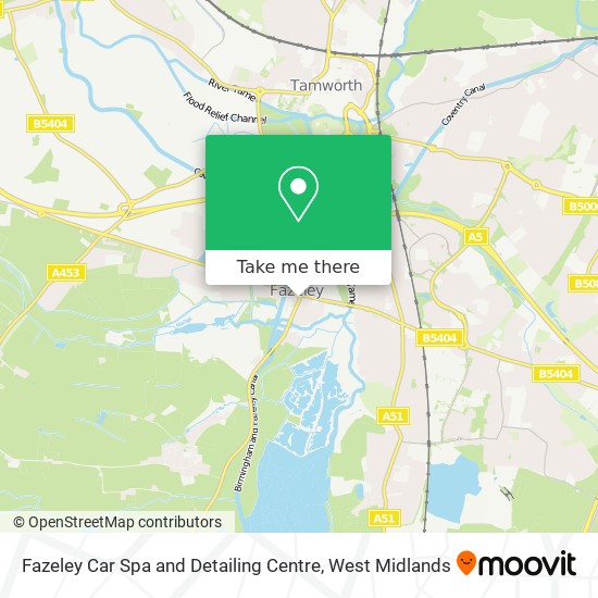 Fazeley Car Spa and Detailing Centre map