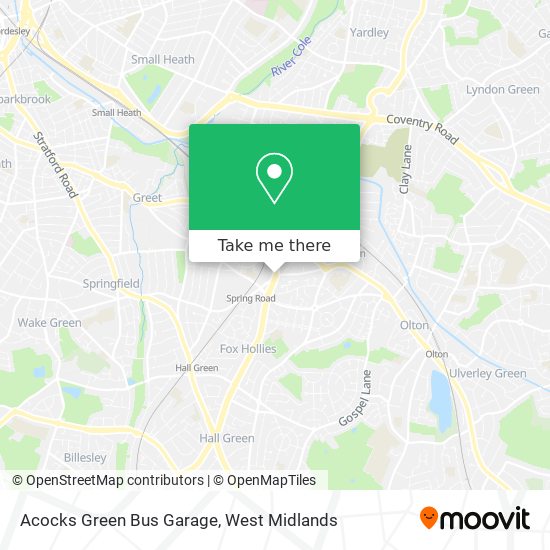 Acocks Green Bus Garage map