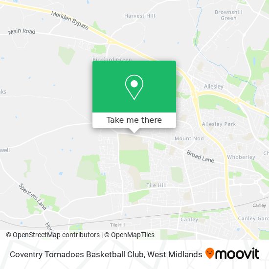 Coventry Tornadoes Basketball Club map