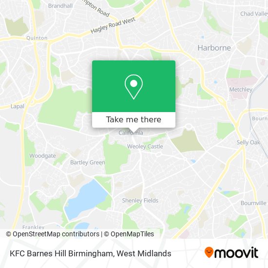 KFC Barnes Hill Birmingham map