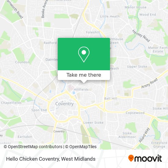 Hello Chicken Coventry map