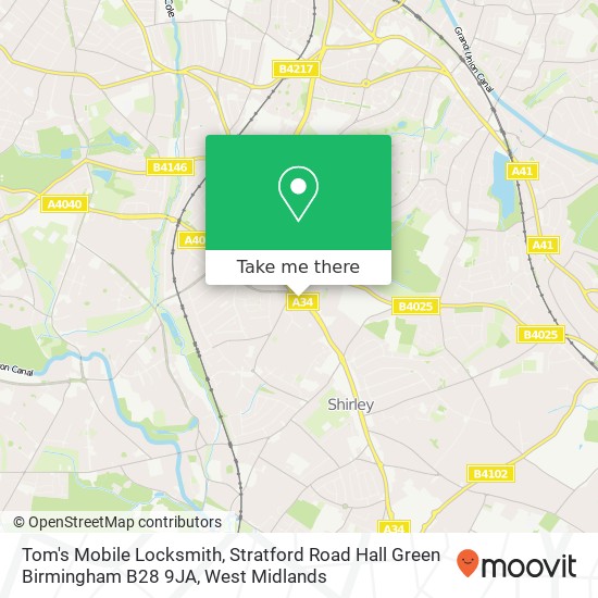 Tom's Mobile Locksmith, Stratford Road Hall Green Birmingham B28 9JA map