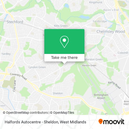 Halfords Autocentre - Sheldon map
