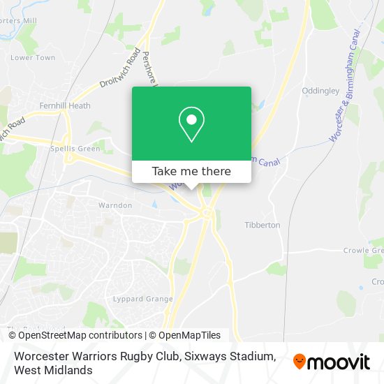 Worcester Warriors Rugby Club, Sixways Stadium map