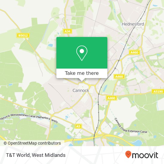 T&T World, Park Road Cannock Cannock WS11 1JN map