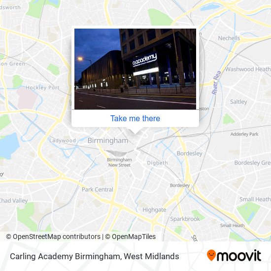 Carling Academy Birmingham map