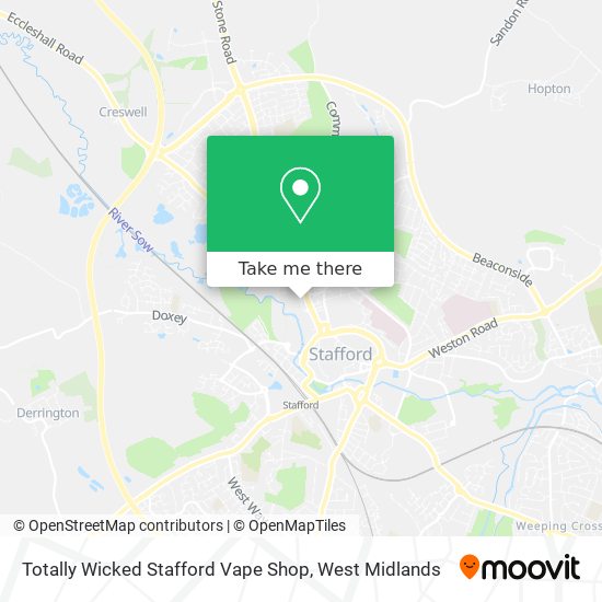 Totally Wicked Stafford Vape Shop map