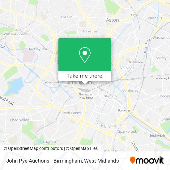 John Pye Auctions - Birmingham map