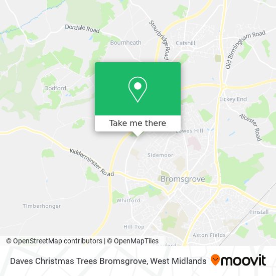 Daves Christmas Trees Bromsgrove map