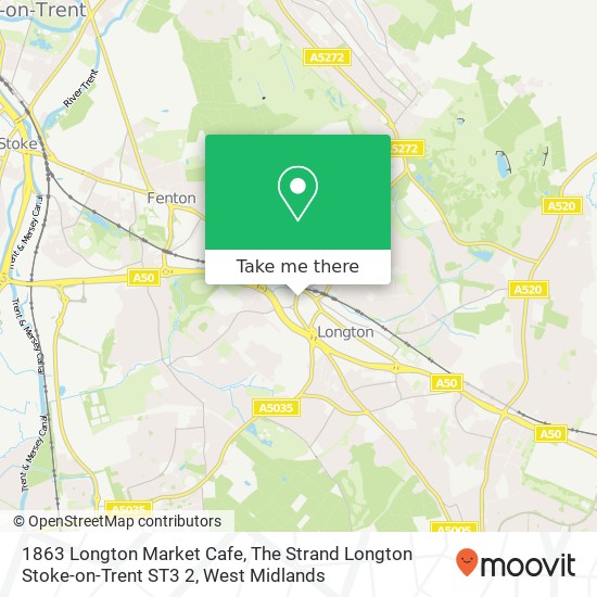 1863 Longton Market Cafe, The Strand Longton Stoke-on-Trent ST3 2 map
