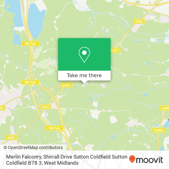 Merlin Falconry, Shirrall Drive Sutton Coldfield Sutton Coldfield B78 3 map