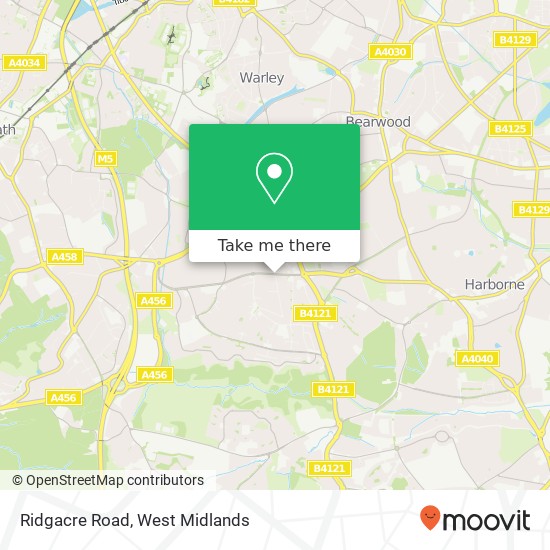 Ridgacre Road, Quinton Birmingham map