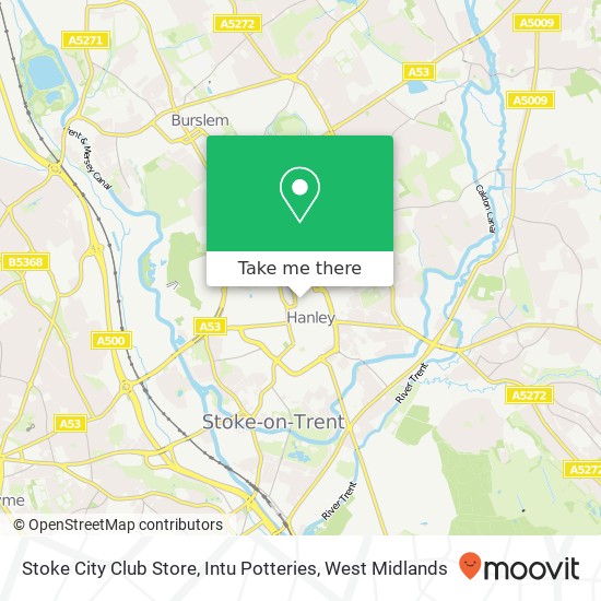 Stoke City Club Store, Intu Potteries, Quadrant Road Hanley Stoke-on-Trent ST1 1 map