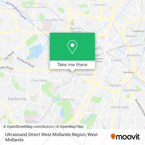 Ultrasound Direct West Midlands Region map