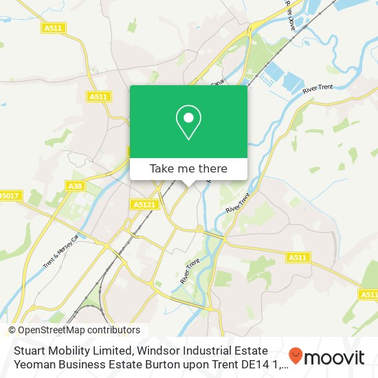 Stuart Mobility Limited, Windsor Industrial Estate Yeoman Business Estate Burton upon Trent DE14 1 map
