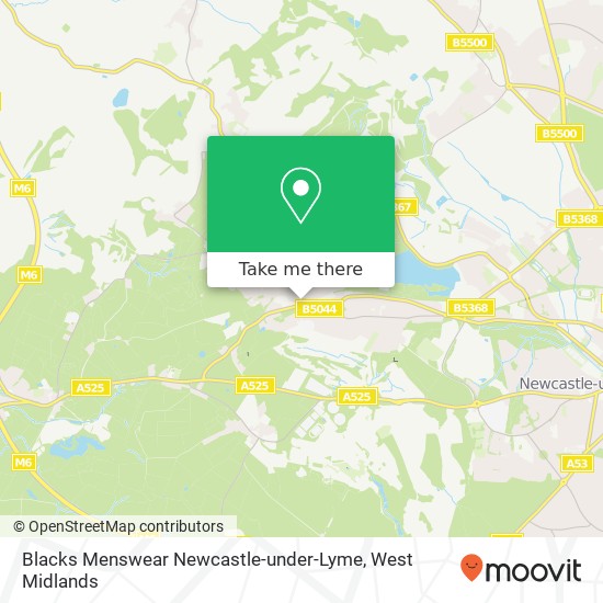 Blacks Menswear Newcastle-under-Lyme, Pepper Street Silverdale Newcastle ST5 6 map