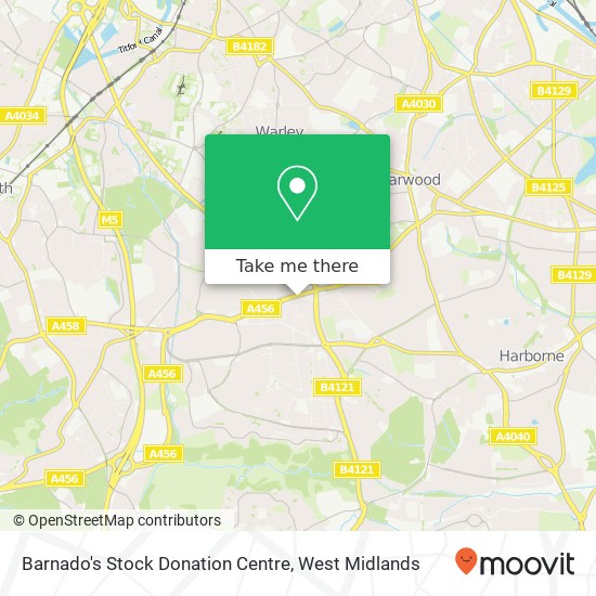 Barnado's Stock Donation Centre, Hagley Road West Quinton Birmingham B32 2AL map