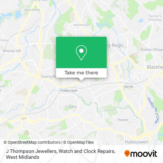 J Thompson Jewellers, Watch and Clock Repairs map