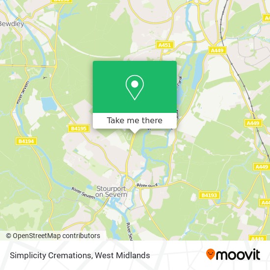 Simplicity Cremations map