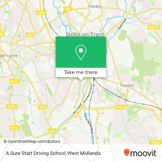 A Sure Start Driving School, Boothen Road Stoke-on-Trent Stoke-on-Trent ST4 4 map