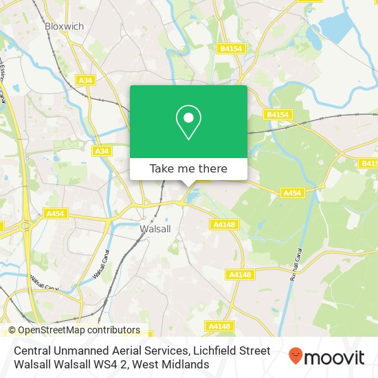 Central Unmanned Aerial Services, Lichfield Street Walsall Walsall WS4 2 map