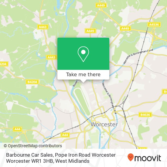 Barbourne Car Sales, Pope Iron Road Worcester Worcester WR1 3HB map