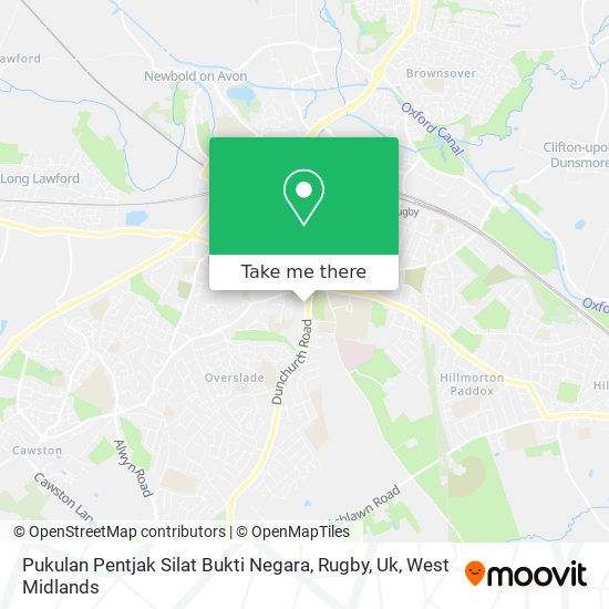Pukulan Pentjak Silat Bukti Negara, Rugby, Uk map