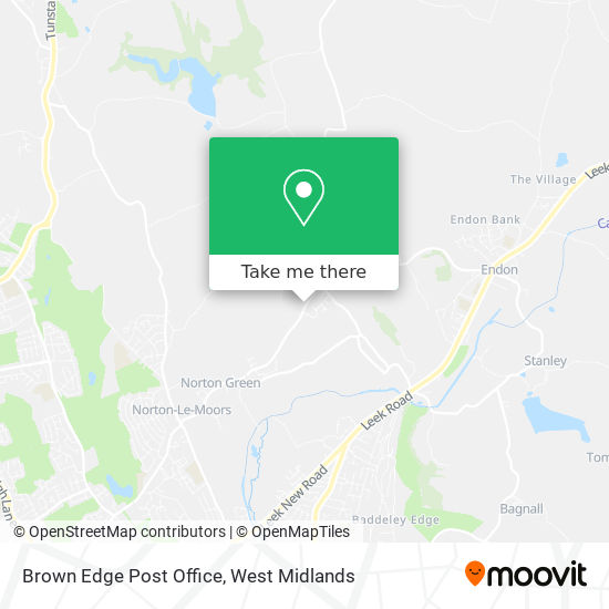 Brown Edge Post Office map