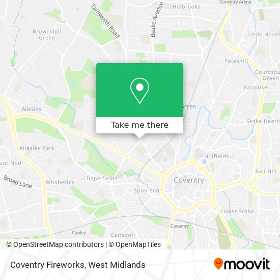 Coventry Fireworks map