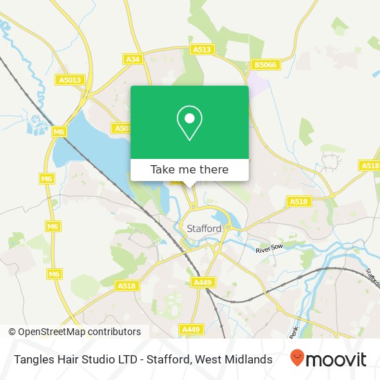 Tangles Hair Studio LTD - Stafford map