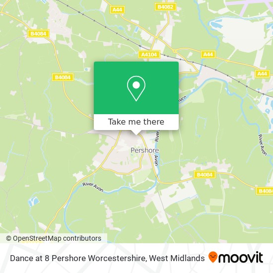 Dance at 8 Pershore Worcestershire map