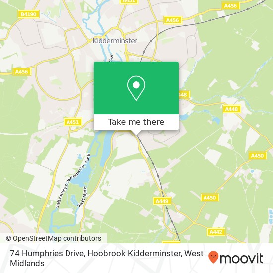 74 Humphries Drive, Hoobrook Kidderminster map