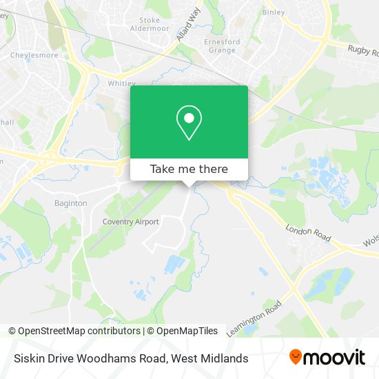 Siskin Drive Woodhams Road map