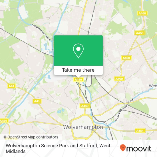 Wolverhampton Science Park and Stafford, Oxley Wolverhampton map