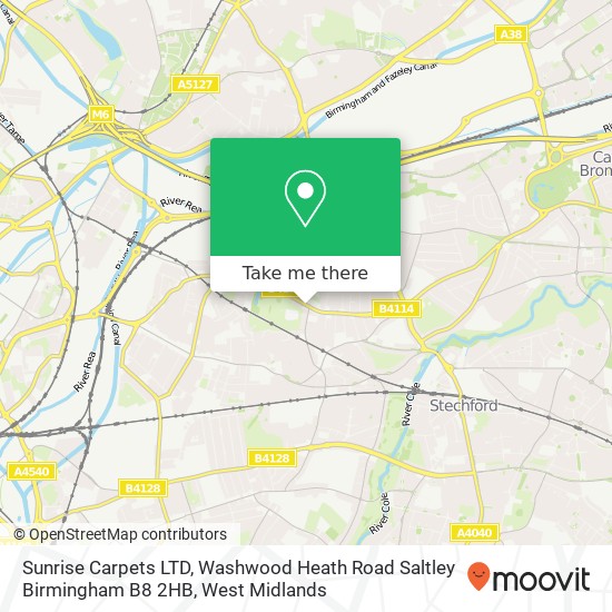 Sunrise Carpets LTD, Washwood Heath Road Saltley Birmingham B8 2HB map