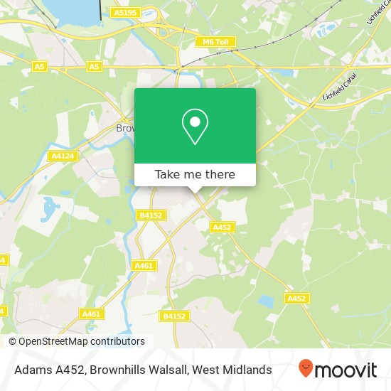 Adams A452, Brownhills Walsall map