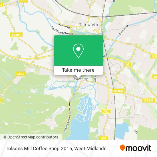 Tolsons Mill Coffee Shop 2015 map