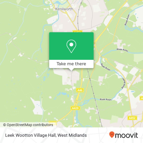 Leek Wootton Village Hall map