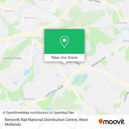 Network Rail National Distribution Centre map